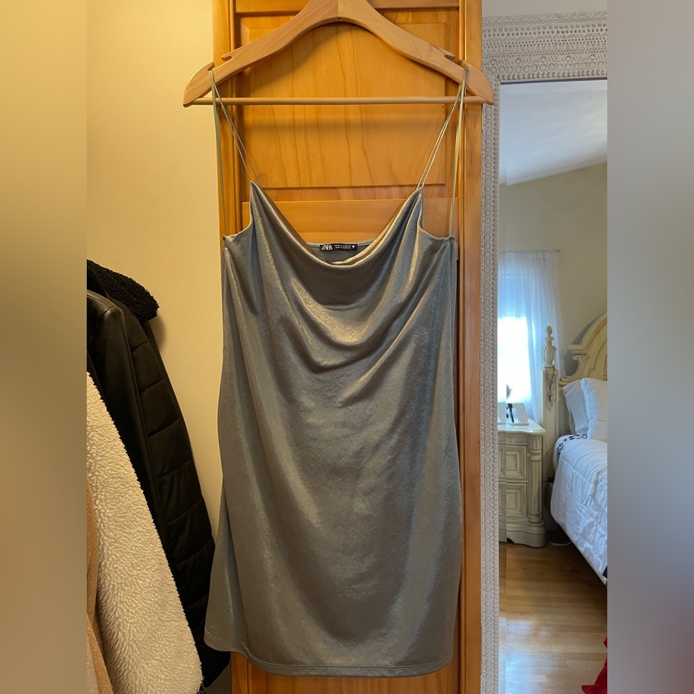 Zara Green Slip dress
